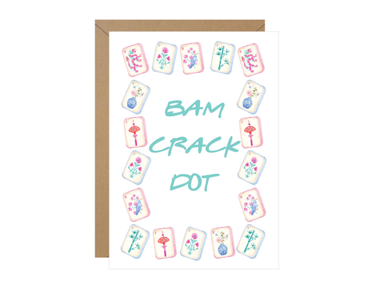 Bam Crack Dot Mahjong Note Card