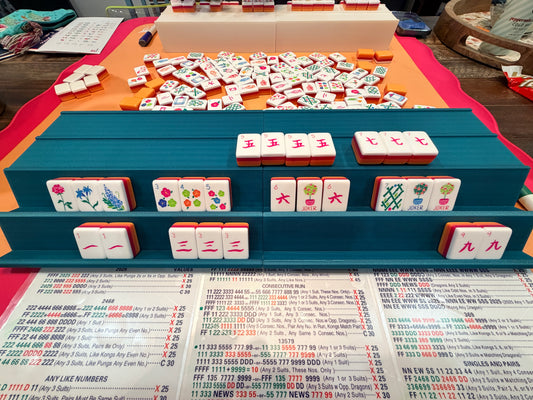 Double Mahjong (2 Player) Rack - Set of 2 - Sparkly Turquoise
