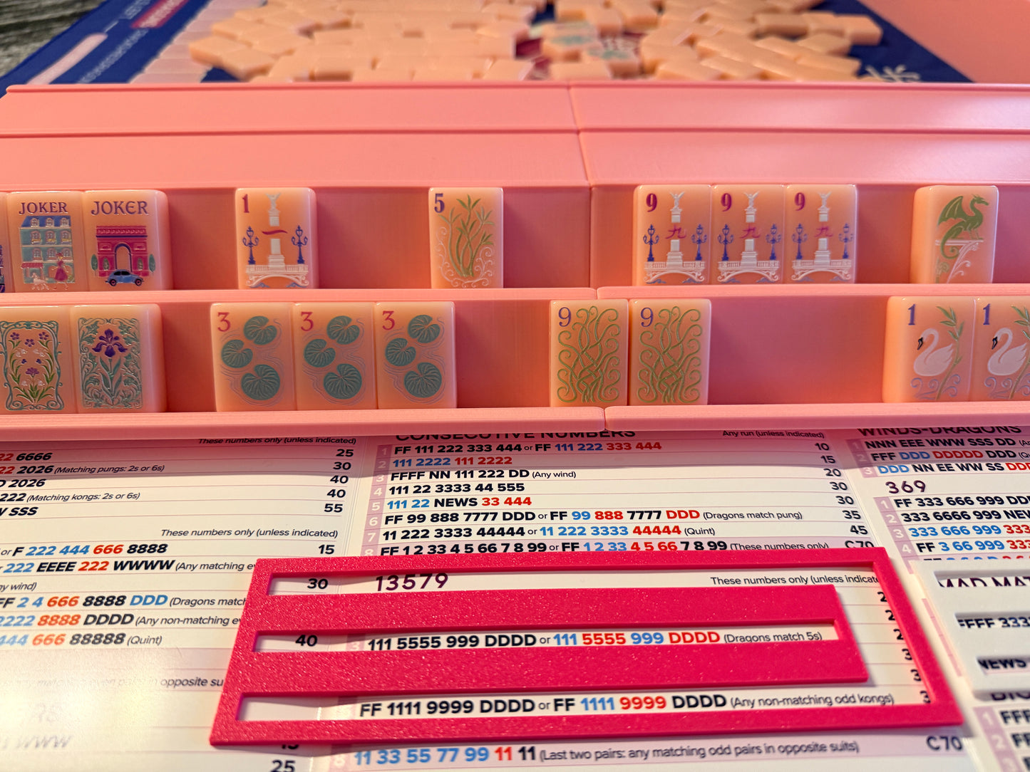 Double Mahjong (2 Player) Rack - Set of 2 - Baby Pink