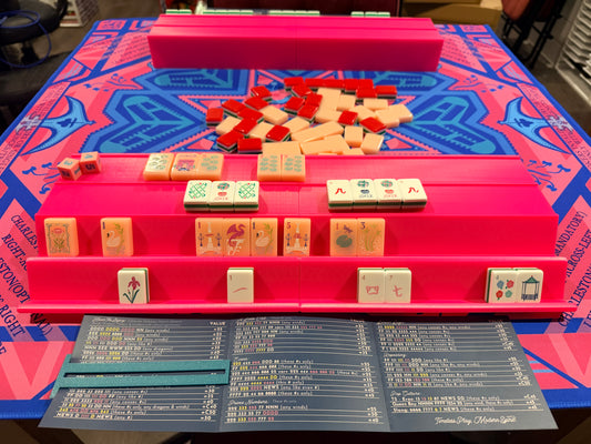 Double Mahjong (2 Player) Rack - Set of 2 - Bright Pink