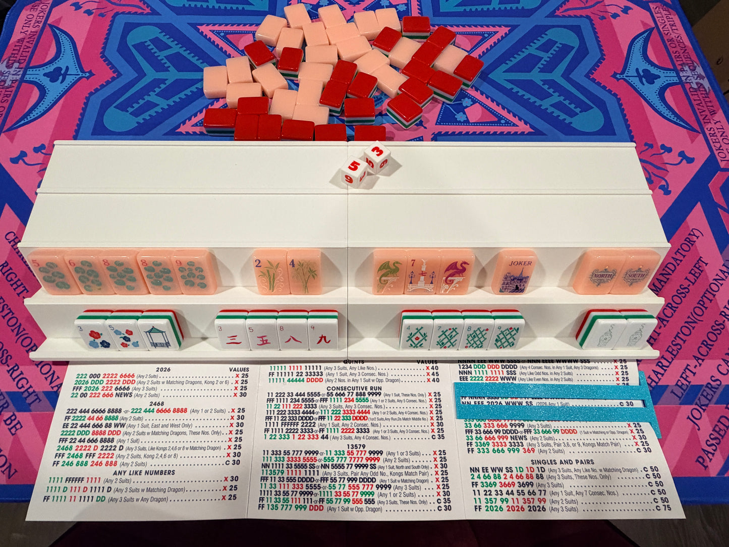Double Mahjong (2 Player) Rack - Set of 2 - White