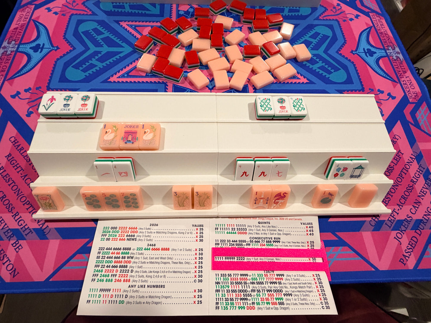 Double Mahjong (2 Player) Rack - Set of 2 - White