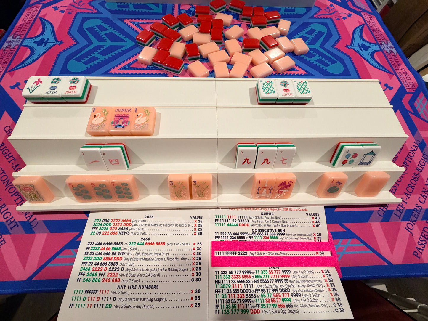 Double Mahjong (2 Player) Rack - Set of 2 - White