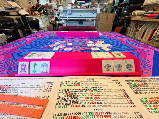 Single Mahjong Flat Tile Rack - Set of 4 - Bright Pink