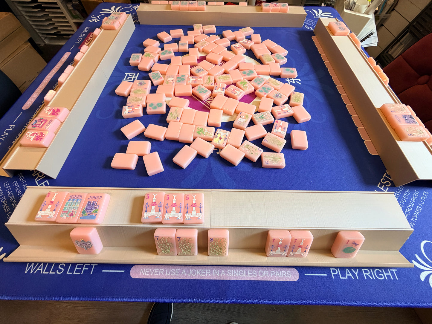 Single Mahjong Rack - Set of 4 - Bone White