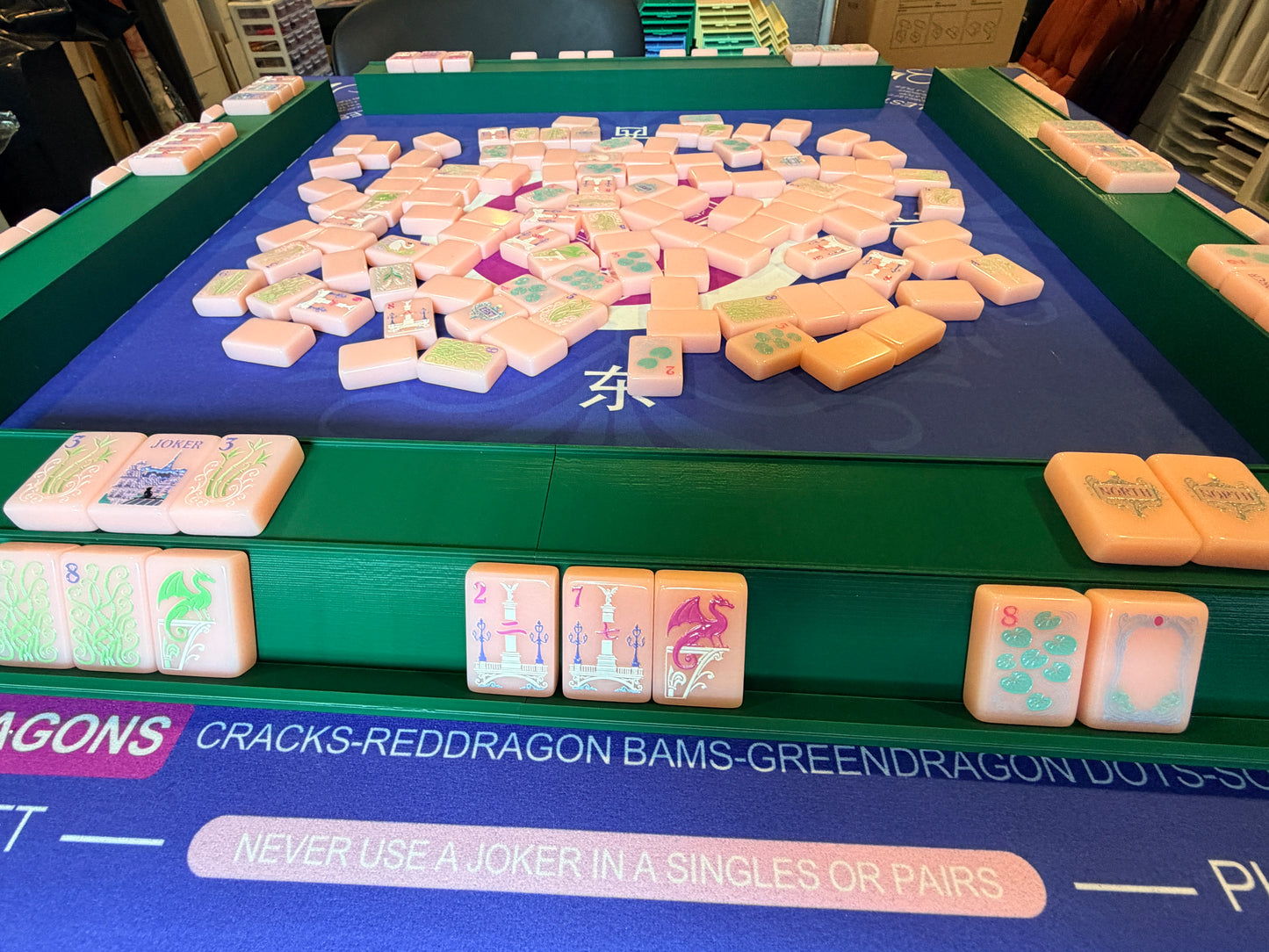 Single Mahjong Rack - Set of 4 - Dark Green
