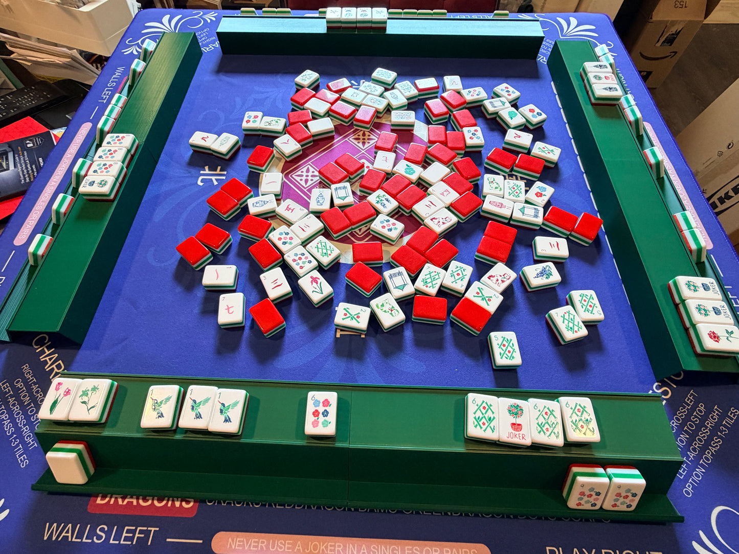 Single Mahjong Rack - Set of 4 - Dark Green