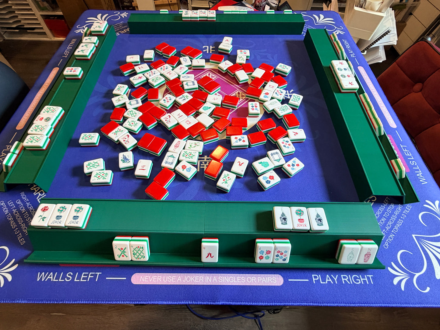 Single Mahjong Rack - Set of 4 - Dark Green