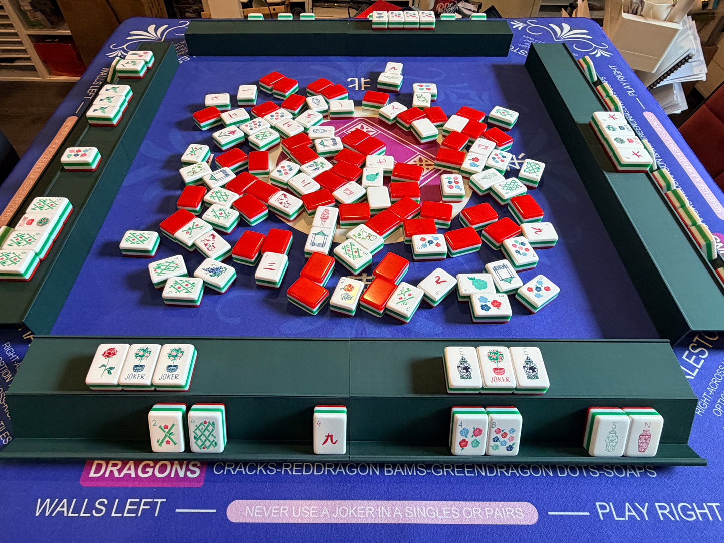 Single Mahjong Rack - Set of 4 - Forest Green