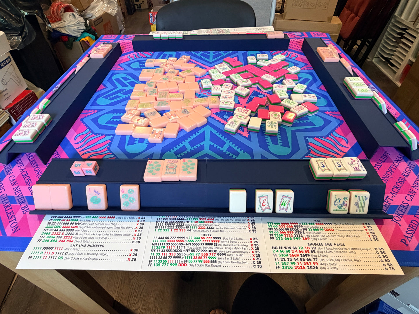 Single Mahjong Rack - Set of 4 - Navy