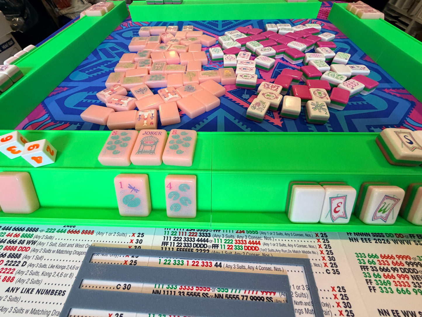 Single Mahjong Rack - Set of 4 - Bright Green