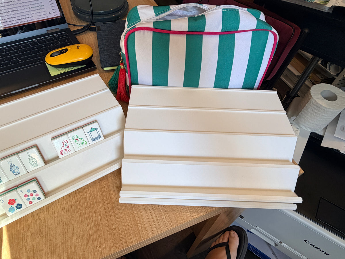 Unbranded Mahjong Tiles with Custom Double Mahjong Racks