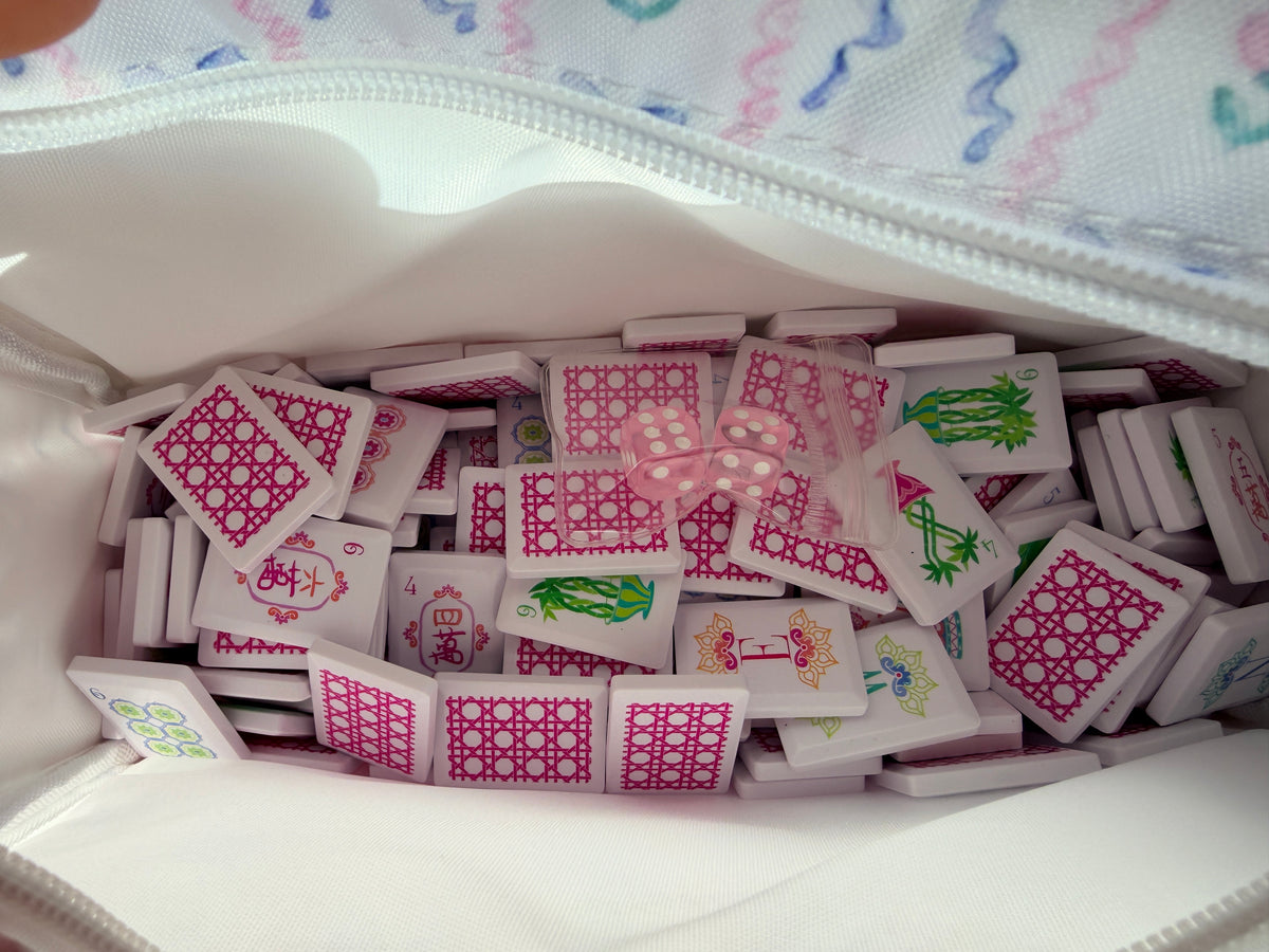 Oh My Mahjong Debutante Poppy Tiles with Single Mahjong Racks