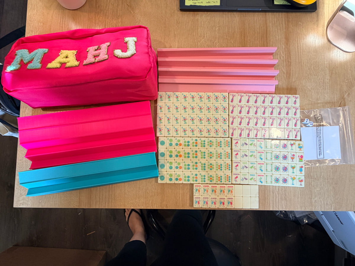 Soulchen Mini American Mahjong Tile Set for Travel, Cocktail with Custom Racks