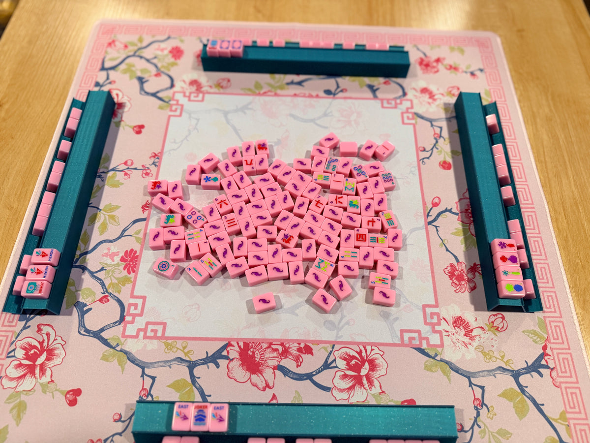 Single Mini Mahjong Rack - Set of 4 - Sparkly Turquoise