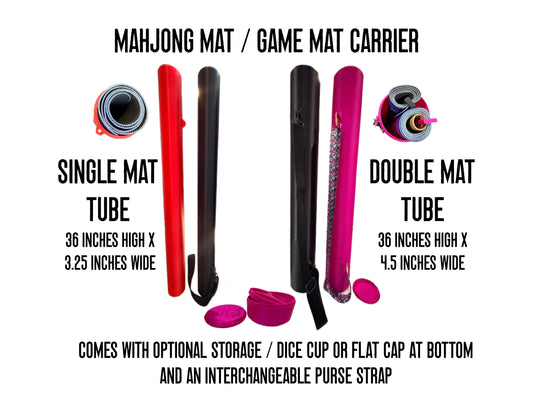 Mahjong or Game Mat Carry Tube - Single or Double - Custom Color Printed